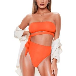 NWOT bright neon orange swimsuit
